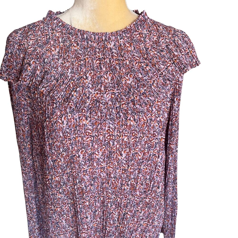 J Crew Crinkle Chiffon Detail Top in Floral Fields New Size Large Blouse - Picture 3 of 10